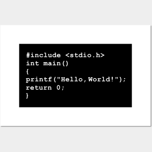 Hello World C programming language Coding Posters and Art